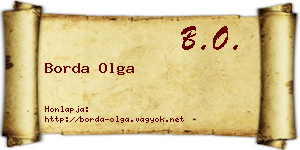 Borda Olga névjegykártya